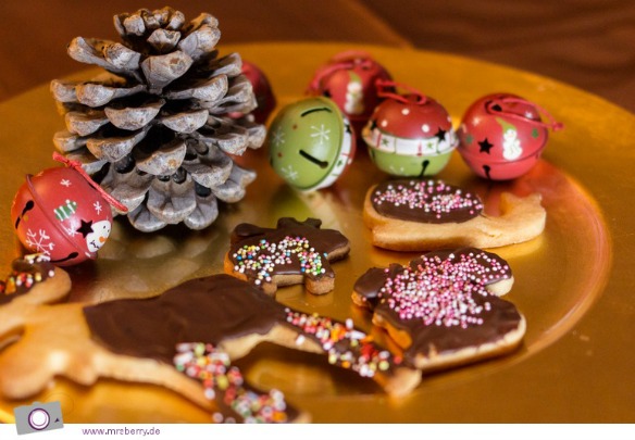 Weihnachtsplätzchen: Butterkekse mit Schokolade