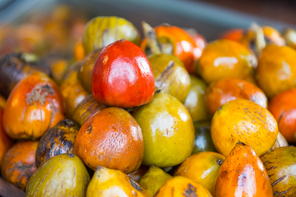 Pejibaye, die Früchte der Pfirsichpalme