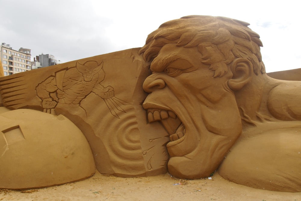 Hulk beim Sandskulpturen Festival in Oostende