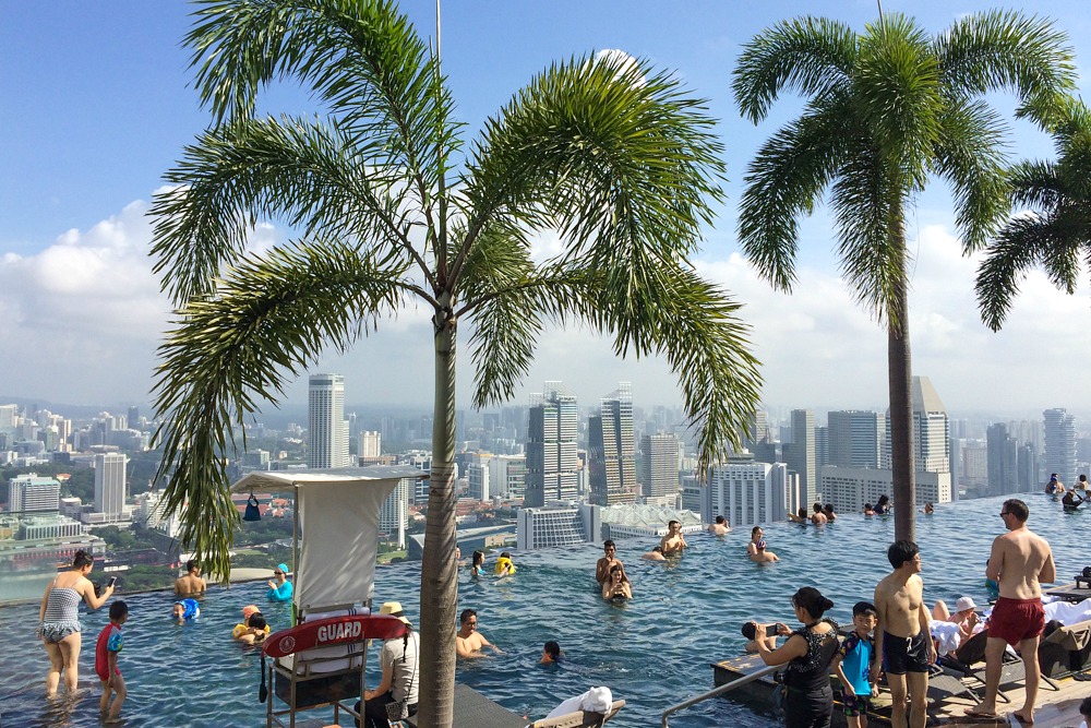 Marina Bay Sands Pool Infinity Pool Singapur Highlights Sehenswürdigkeiten