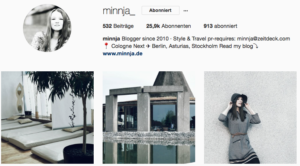 Minnja auf Instagram