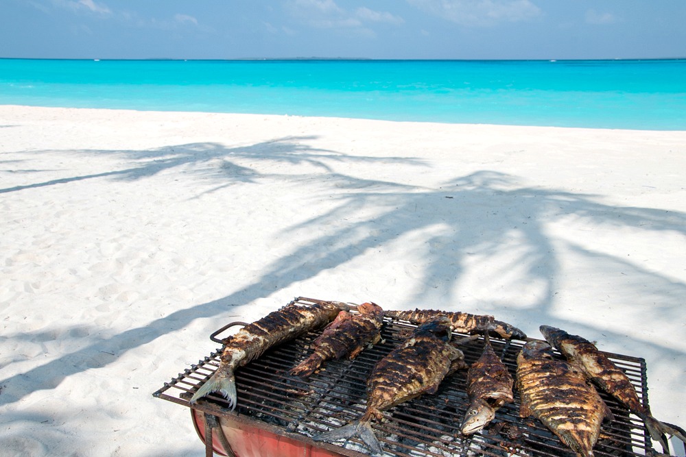 Malediven Hondaafushi Beach Barbecue