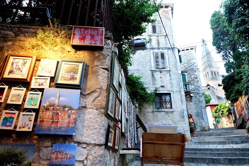 Bild 21 Gasse Rovinj Kunst Istrien Kroatien