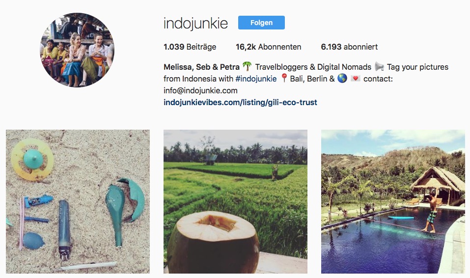 Reiseblogs auf Instagram