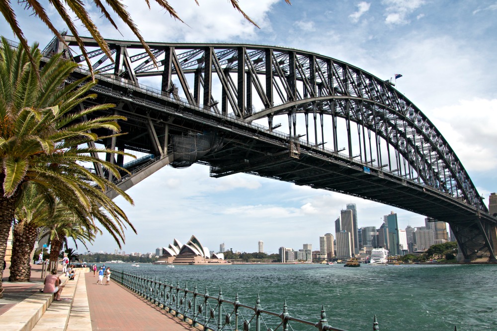 Sydney mit Harbour Bridge und Opera House im Sommer