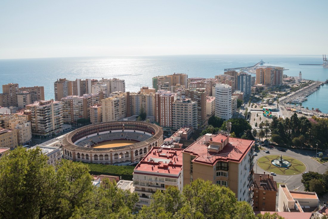 Ausblick auf Malaga vom Castillo de Gibralfaro