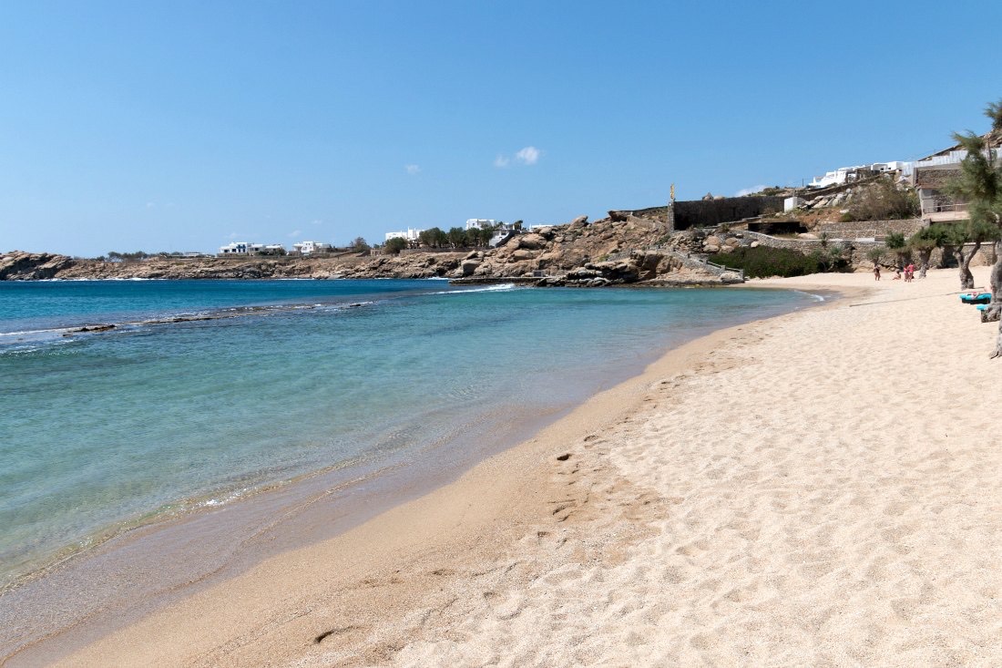 Stranden op Mykonos: Paradise Beach