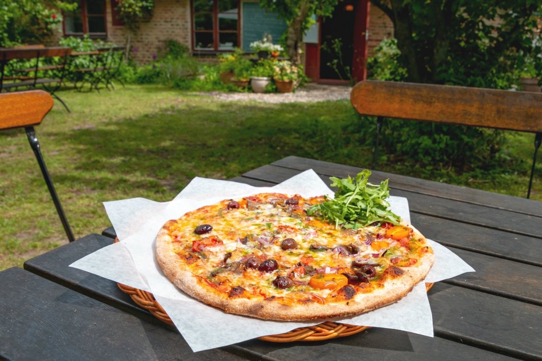 Vegetarische pizza in Zweden