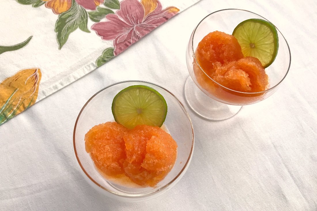 Papaya Sorbet Rezept ohne Eismaschine einfach vegan