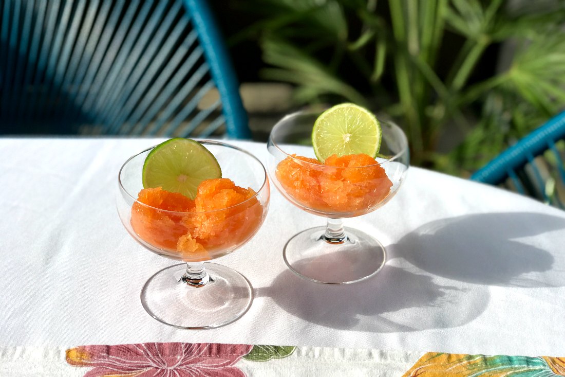 Papaya Sorbet Rezept ohne Eismaschine vegan