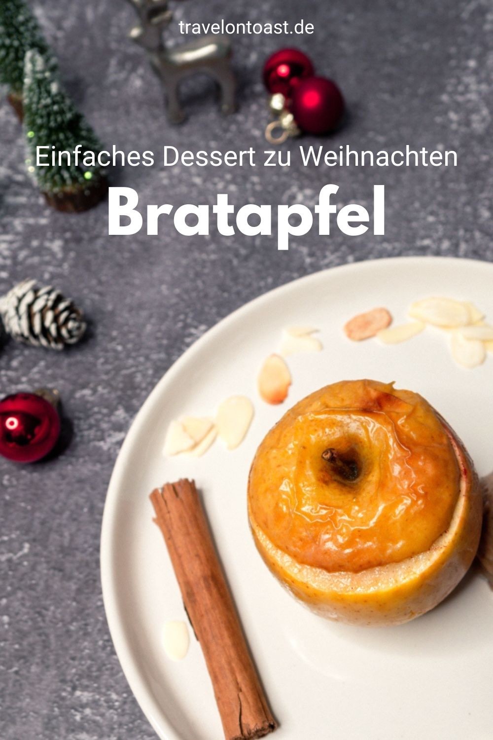 Einfaches Bratapfel Rezept als Dessert zu Weihnachten